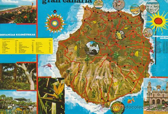 Postales: Mapa de Gran canaria - Foto 1