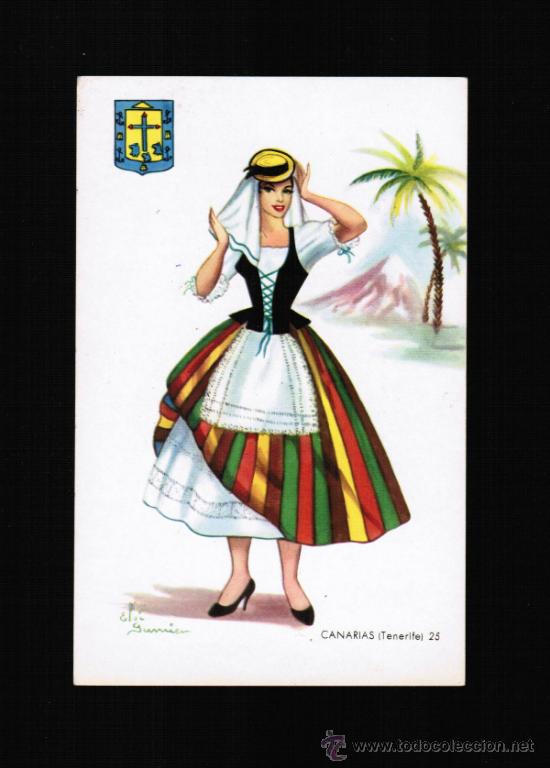 Postales: POSTAL TRAJES REGIONALES - CANARIAS(TENERIFE) 25 - ILUSTRADOR: ELSI GUMIER