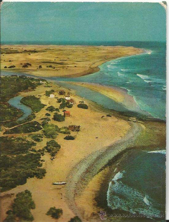 Postales: MASPALOMAS.-LA PLAYA.-DISTRIBUIDOR REXACH.-FOTO CAMPA&Ntilde;&Aacute; Y J.PUIG