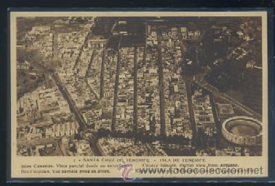 Postales: POSTAL MODERNA DE CANARIAS - SANTA CRUZ DE TENERIFE, VISTA PARCIAL DESDE UN AEROPLANO N&ordm; 7