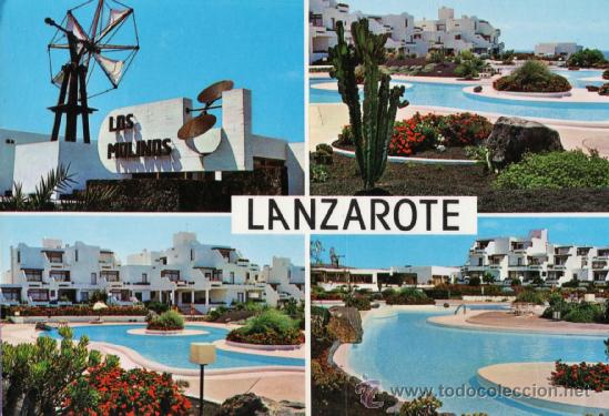 Postales: lanzarote / canarias - apartamentos los molinos - n&ordm; 204 - ed silva - escrita - a&ntilde;o 1980 - x