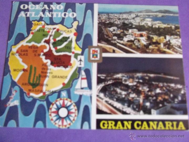 Postales: GRAN CANARIA-V23-NO ESCRITA-ESCUDO DE ORO-