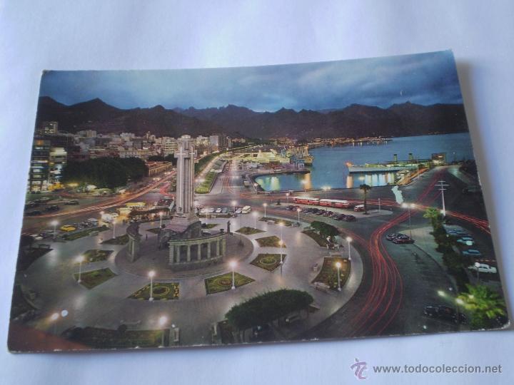 Postales: ANTIGUA POSTAL SANTA CRUZ DE TENERIFE,PLAZA DE ESPA&Ntilde;A NOCTURNA.A&Ntilde;OS 70