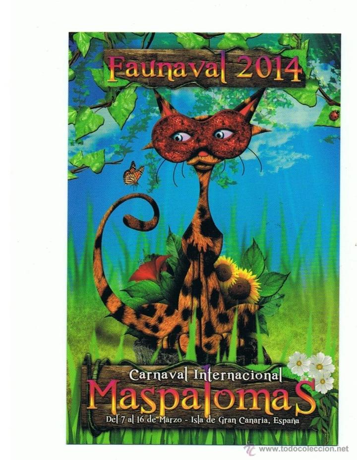 Postales: POSTAL FAUNAVAL 2014 CARNAVAL INTERNACIONAL MASPOLOMAS ISLA DE GRAN CANARIAS SIN CIRCULAR