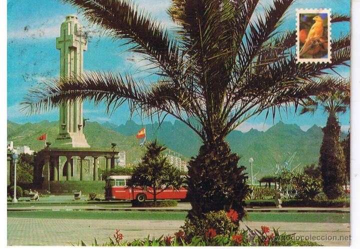 Cartoline: POSTAL: SANTA CRUZ DE TENERIFE. DETALLE DE LA PLAZA DE ESPA&Ntilde;A