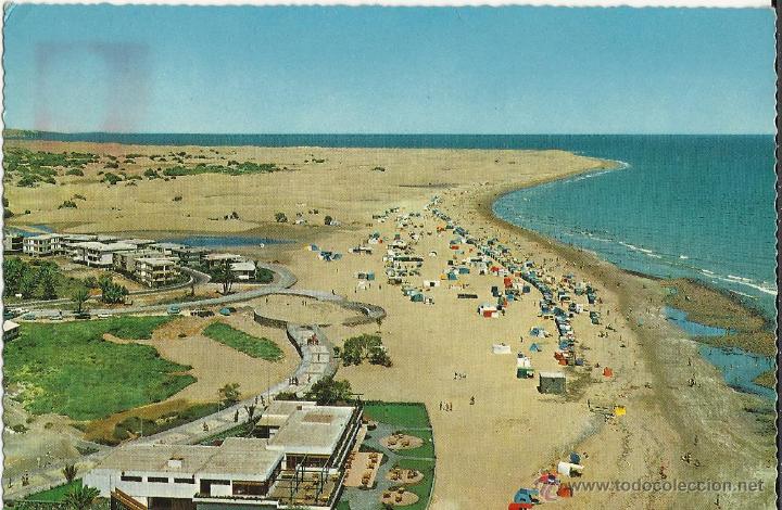 Postales: antigua postal de gran canaria playa de maspalomas