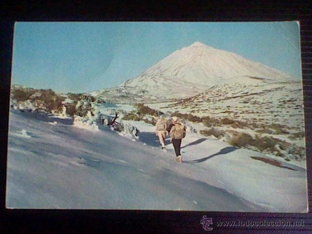 Postales: la monta&ntilde;a blanca y el teide desde los llanos de MAJA circulada (b22)