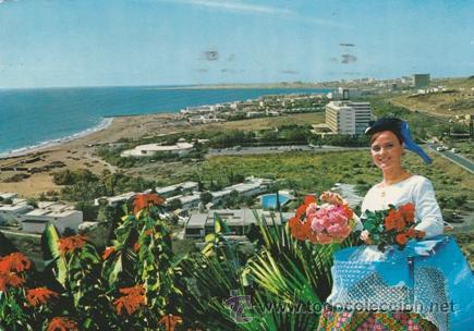 Postales: SAN AGUSTIN - PLAYA Y HOTELES - N&ordm; 1085 - ED. G.T. - A&Ntilde;O 1972 - ESCRITA -