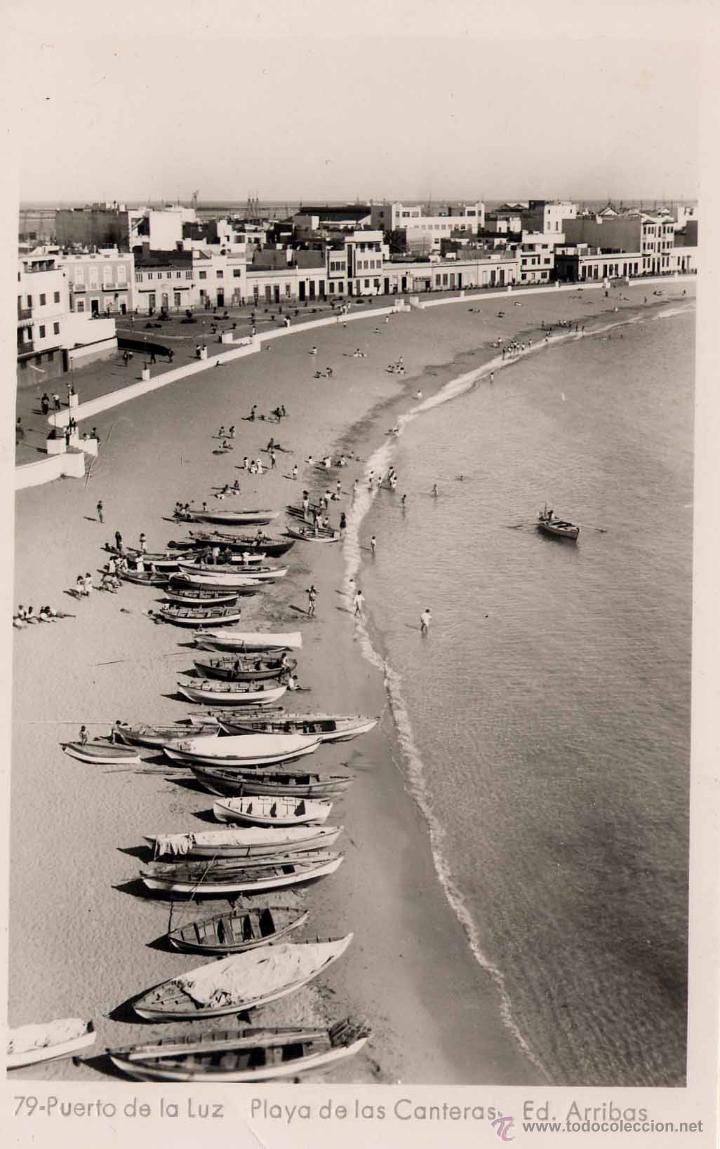 Postales: PUERTO DE LA LUZ (GRAN CANARIA).- PLAYA DE LAS CANTERAS.