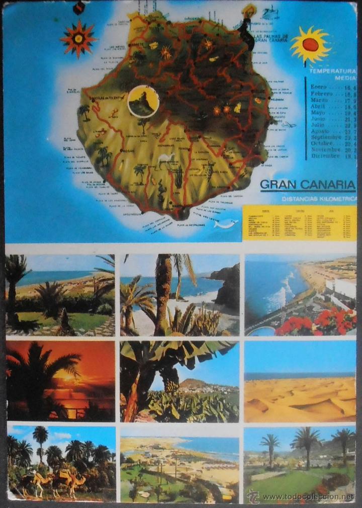 Postales: (16138)POSTAL ESCRITA,GRAN CANARIA; VARIAS VISTAS,GRAN CANARIA (ISLA),CANARIAS,CANARIAS,CONSERVACION