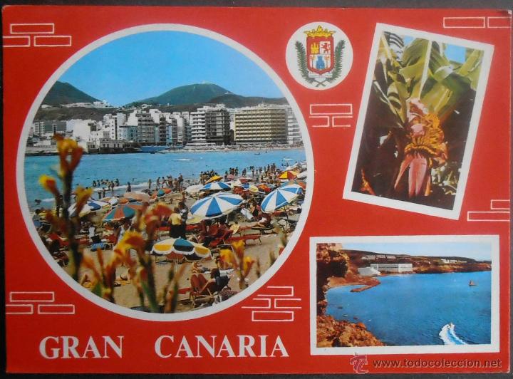 Postales: (16146)POSTAL ESCRITA,GRAN CANARIA; VARIAS VISTAS,GRAN CANARIA (ISLA),CANARIAS,CANARIAS,CONSERVACION
