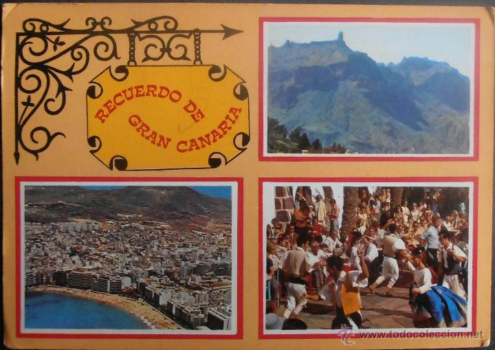 Postales: (16156)POSTAL ESCRITA,GRAN CANARIA; VARIAS VISTAS,GRAN CANARIA (ISLA),CANARIAS,CANARIAS,CONSERVACION