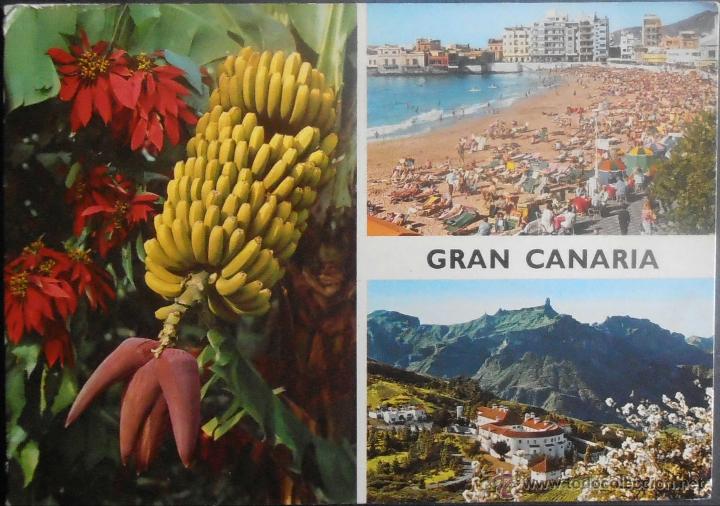Postales: (16158)POSTAL ESCRITA,GRAN CANARIA; VARIAS VISTAS,GRAN CANARIA (ISLA),CANARIAS,CANARIAS,CONSERVACION