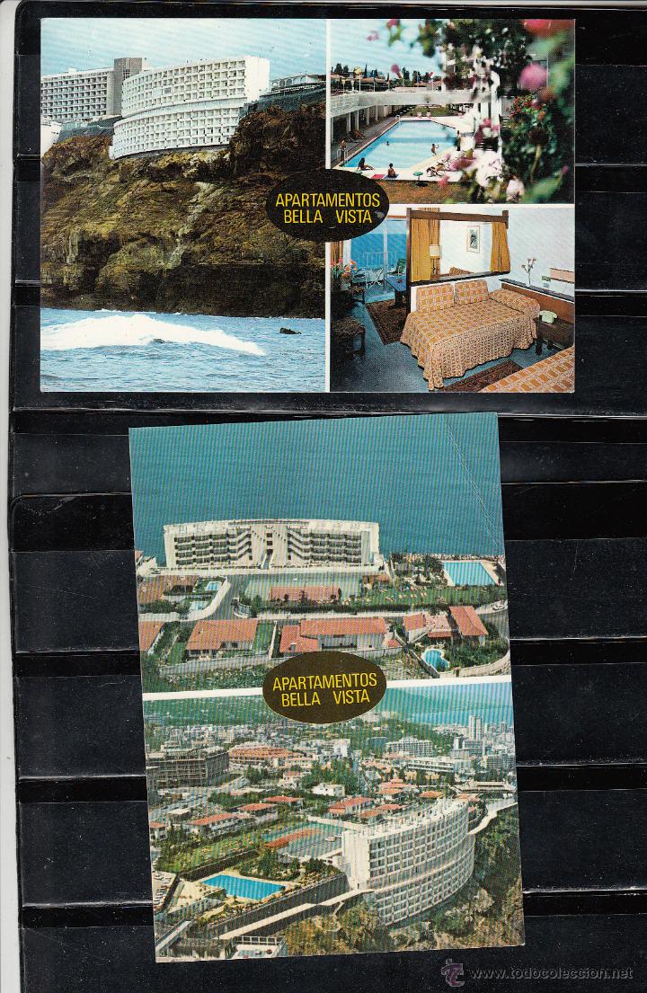 Postales: 2 POSTALES DE LOS APARTAMENTOS BELLA VISTA. URBANIZACION LA PAZ. PUERTO DE LA CRUZ