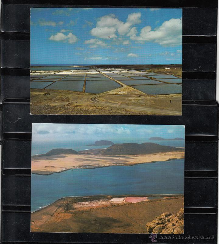 Postales: N&ordm; 7. SALINAS DEL JANUBIO. N&ordm; 16. ISLA GRACIOSA, SALINAS EN PRIMER T&Eacute;RMINO