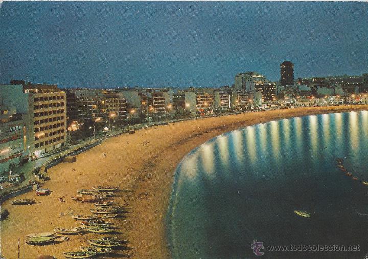 Postales: playa de las canteras vista nocturna