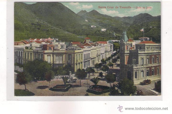 Postales: POSTAL DE SANTA CRUZ DE TENERIFE CALLE 25 DE JULIO .