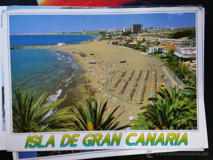 Postales: POSTAL PLAYA SAN AGUSTIN , GRAN CANARIA , CON SELLO EN REVERSO DE 2000