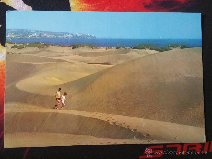 Postales: POSTAL PLAYA DEL INGLES , GRAN CANARIA , DUNAS , CON SELLO EN EL REVERSO DE 1986