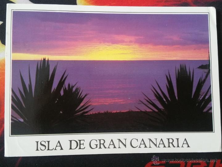 Postales: POSTAL AMANECER , GRAN CANARIA , CON SELLO EN EL REVERSO DE 1992