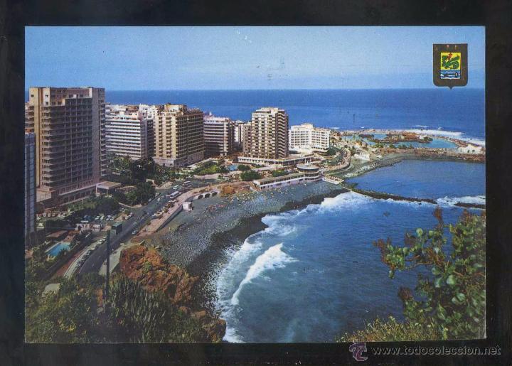 Postales: Puerto de la Cruz *Playa y Lago...* Ed. Fisa n&ordm; 88. Circulada 1979.