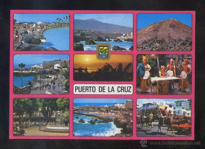 Postales: Puerto de la Cruz *Diversos aspectos* Ed. Fisa n&ordm; 4. Circulada.