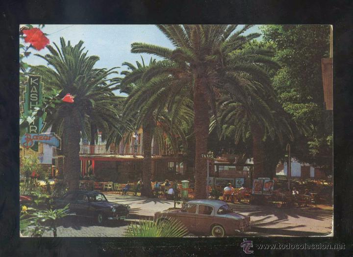Postales: Puerto de la Cruz *Plaza del Charco* Ed. Fotocolor Valman n&ordm; 213. Circulada 1964.