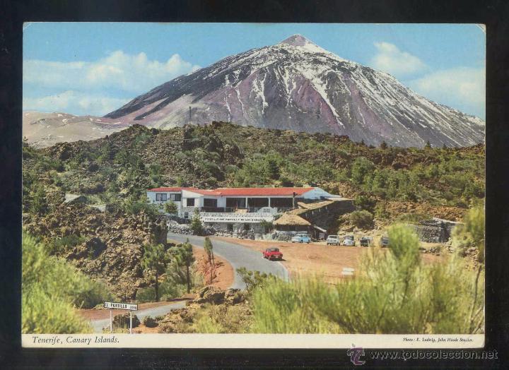 Postales: Teide *El Teide...* Ed. John Hinde n&ordm; 2CT-162. Circulada tamp&oacute;n Campamento *Hoya Fria.*