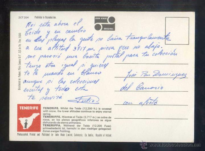Postales: Teide *El Teide...* Ed. John Hinde n&ordm; 2CT-204. Escrita. - Foto 2