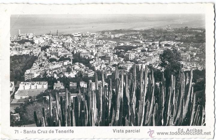Postais: 7366 - SANTA CRUZ DE TENERIFE - VISTA PARCIAL- PSTAL FOTOGR&Aacute;FICA EDIC ARRIBAS - CIRCULADA 1954