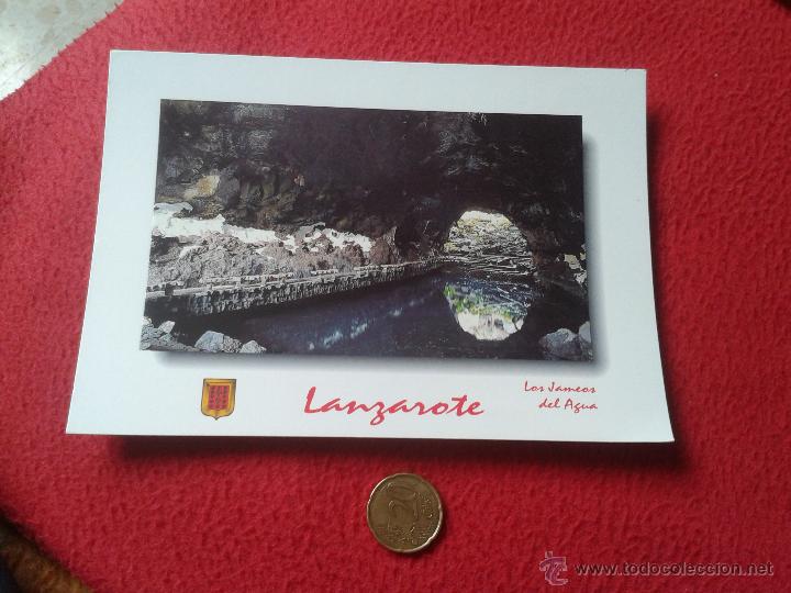 Postales: POSTAL POST CARD LANZAROTE ISLAS CANARIAS JAMEOS DEL AGUA GRUTA PREHISTORICA FISA ESCUDO DE ORO VER