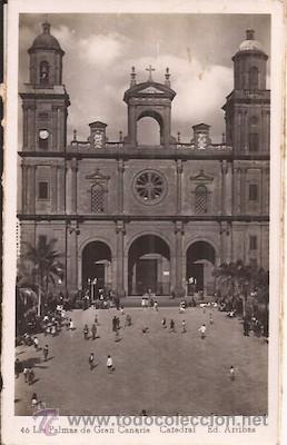 Postales: POSTAL DE LA CATEDRAL DE LAS PALMAS DE GRAN CANARIA - Foto 1