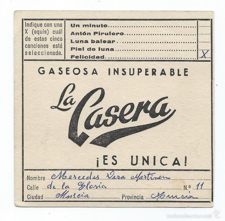 Postales: GASEOSA LA CASERA. 9,5 X 9,5 CM - Foto 2