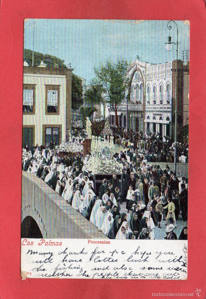 Postales: las palmas. processi&oacute;n - Foto 1