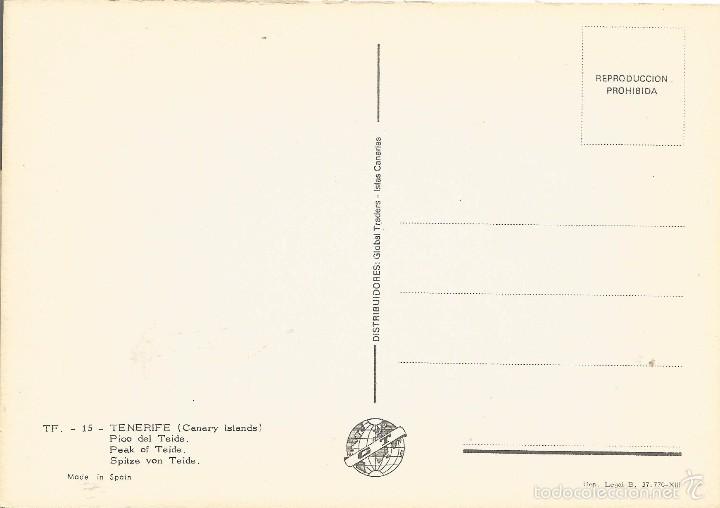 Postales: :::: PR49 - POSTAL - TENERIFE - PICO DEL TEIDE - Foto 2