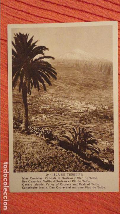 Postales: ANTIGUA POSTAL.VALLE OROTAVA Y PICO DE TEIDE.TENERIFE.ISLAS CANARIAS.MUMBRU. N&ordm; 20
