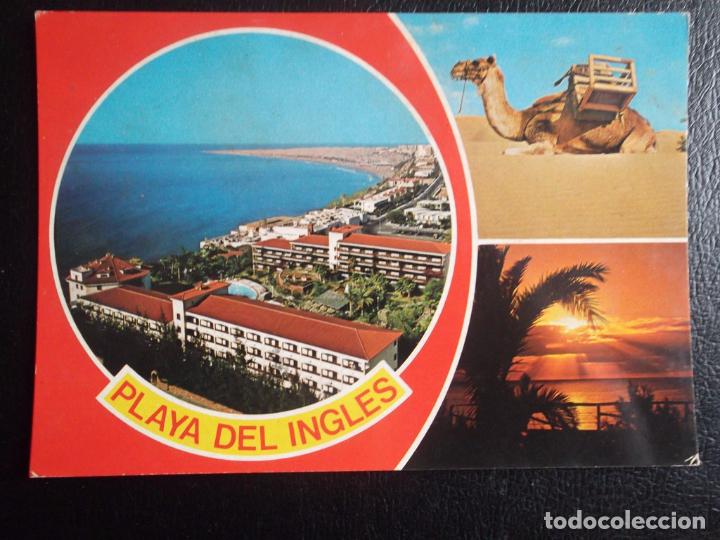 Postales: Playa del Ingl&eacute;s (Gran Canaria). 509 Vistas varias. Holidays. Usada con sellos.