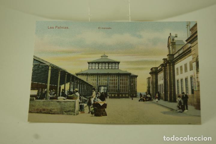 Postales: LAS PALMAS EL MERCADO COLOREADA - Foto 1