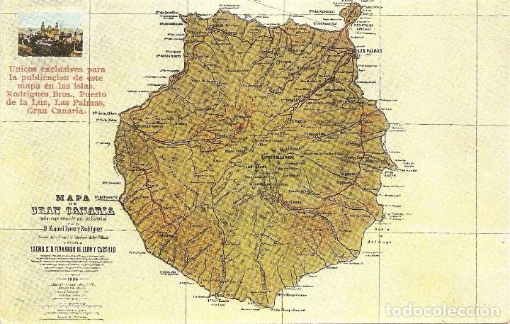 Postales: MAPA DE GRAN CANARIA - Foto 2