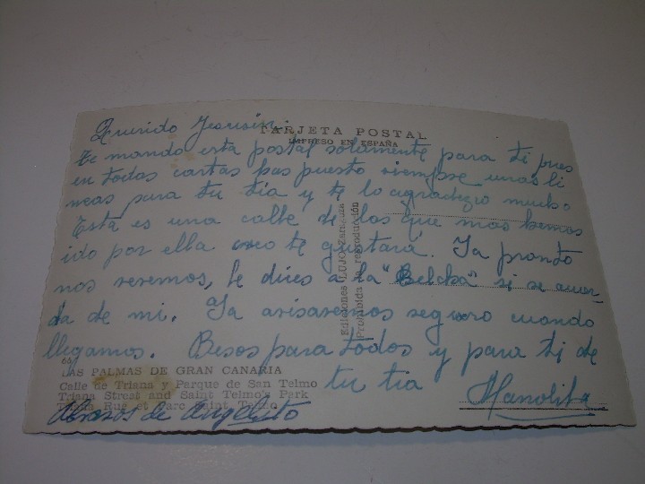 Postales: ANTIGUA POSTAL...LAS PALMAS. - Foto 2