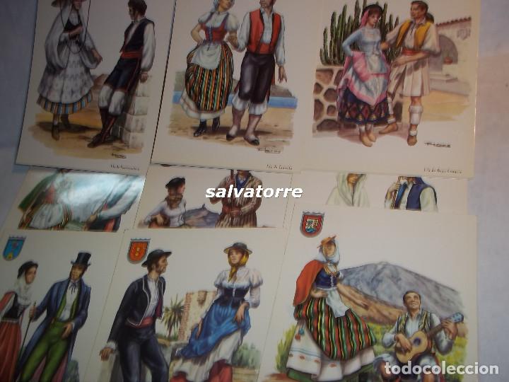 Postales: TRAJES FOLKLORICOS DE LAS ISLAS CANARIAS. EDICIONES ISLAS.13 POSTALES. PERFECTAS.