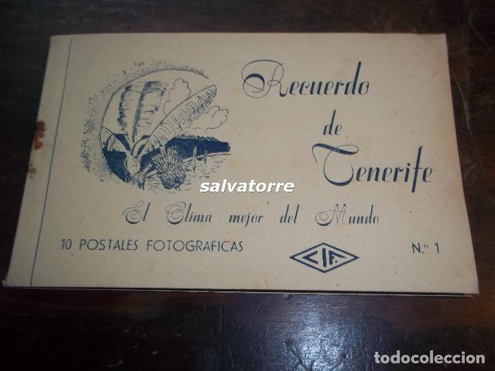 Postcards: RECUERDO DE TENERIFE.10 POSTALES CIF.N&ordm;1.EL MEJOR CLIMA DEL MUNDO.BAZAR LA VALENCIANA.SANTA CRUZ.