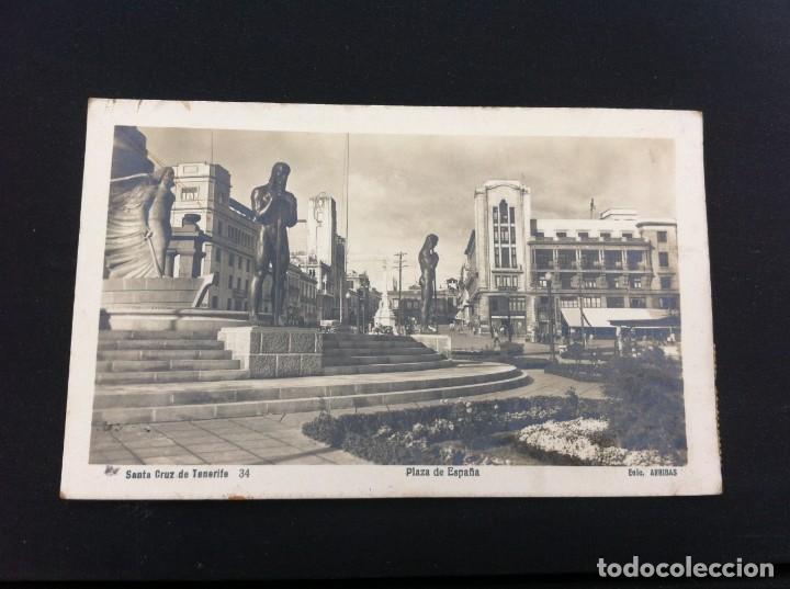 Postkarten: POSTAL DE SANTA CRUZ DE TENERIFE. PLAZA DE ESPA&Ntilde;A. ESCRITA EN 1950
