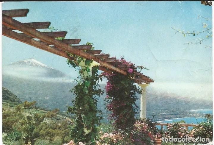 Postkarten: [Postal] Teide y flores. Valle de la Orotava(Tenerife) A&ntilde;o 1965 (circulada)