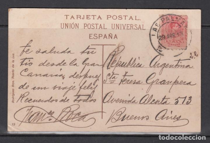 Postales: POSTAL DE LAS PALMAS CIRCULADA EN EL A&Ntilde;O 1913 (EL RISCO) - Foto 2