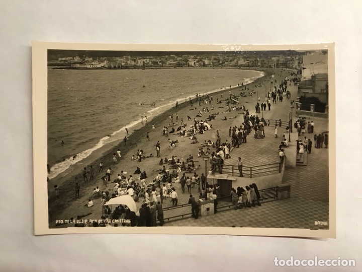 Postales: PUERTO DE LA LUZ Y PLAYA DE LAS CANTERAS. Postal ANIMADA. Edita: Foto Baena (h.1950?)