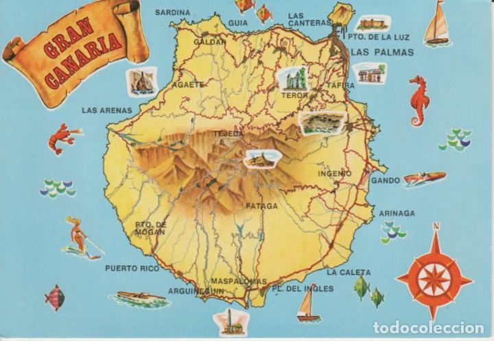 Postales: (1258) GRAN CANARIA. MAPA - Foto 1
