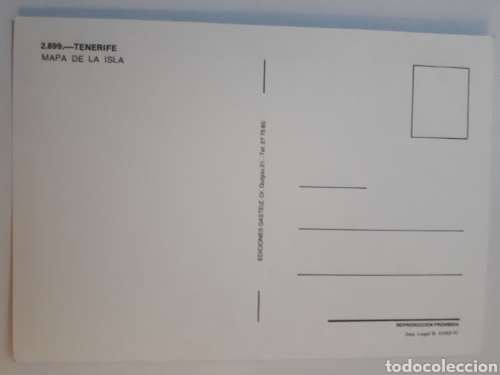 Postales: Tenerife. Mapa de la isla - Foto 2