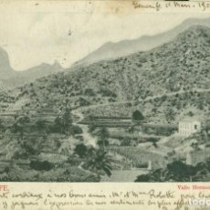 Postales: VALLE HERMOSO LA GOMERA. CIRCULADA A BÉLGICA EN 1906. MUY RARA.. Lote 155460094