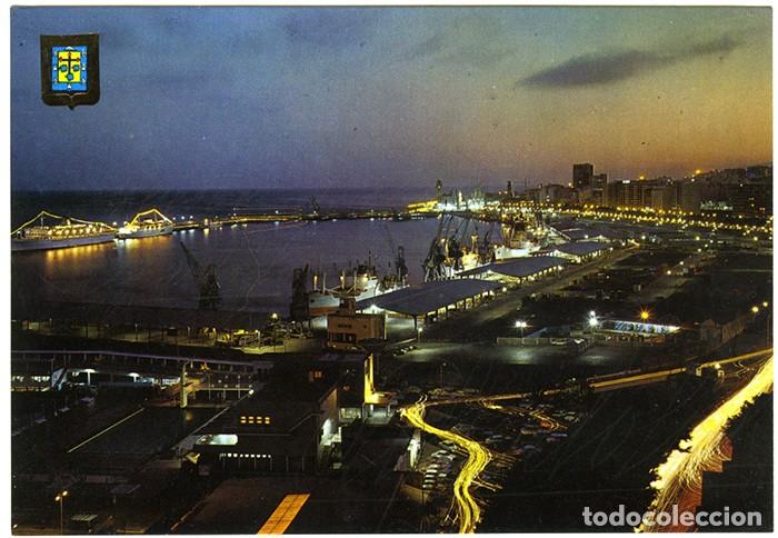 Postkarten: N&ordm; 40 - Santa Cruz de Tenerife. Vista nocturna del Puerto. Escrita en 1982. Ed. FISA.
